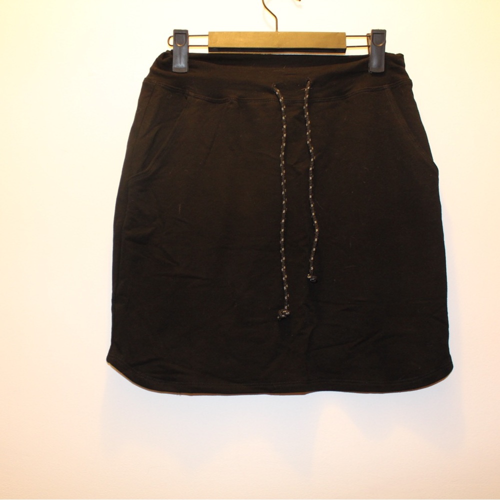 Sundry Black Mini Skirt with Drawstring